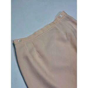 90s VTG Kasper Womens Blush Pink Silk Blend Midi Skirt Embroidered Flower Size 6